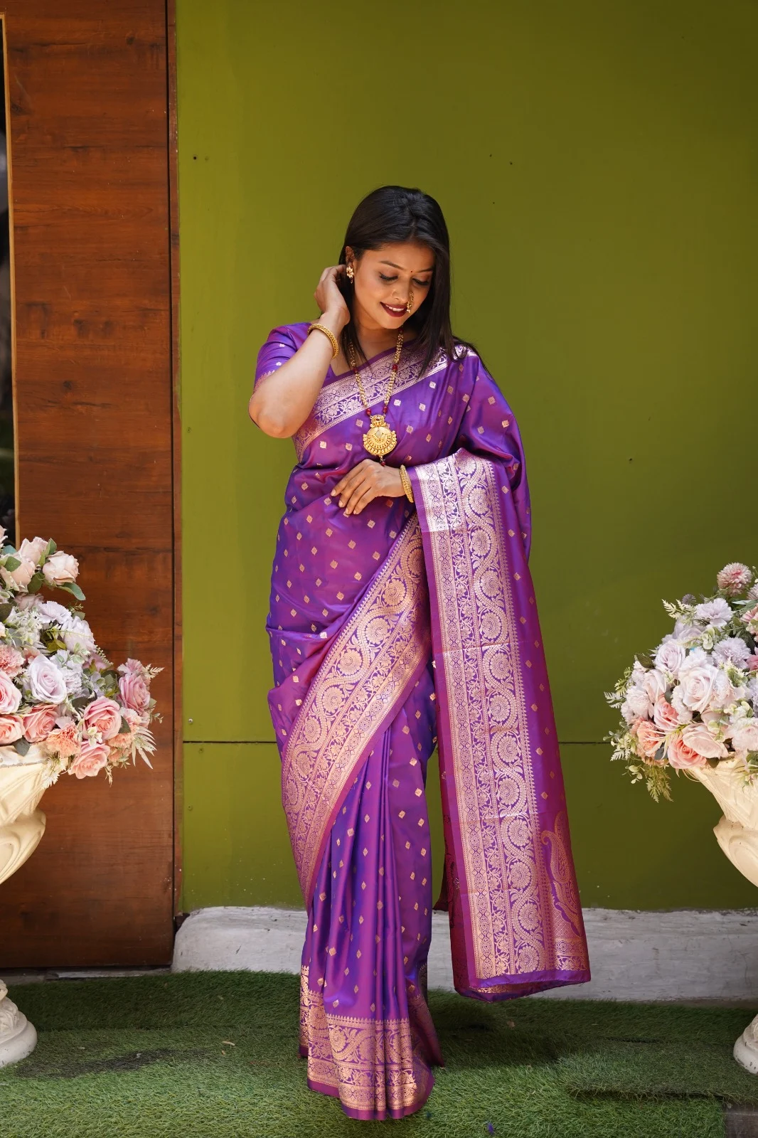 Soft Banarasi Silk Saree - Purple